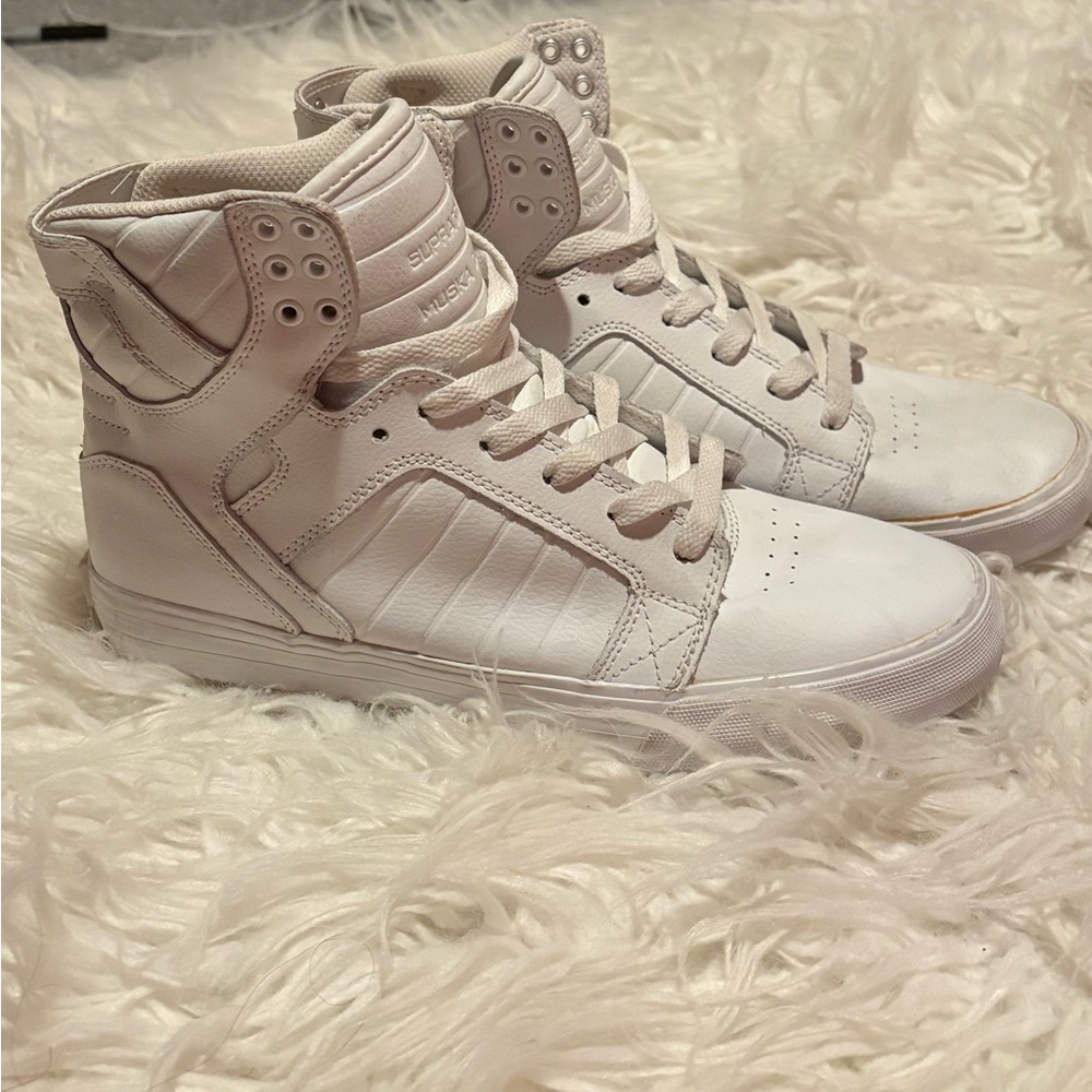 Supra Muska 001 Skytop White Leather High Top Sneakers Men's Size 9